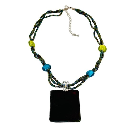 Art Glass One of a Kind Artisan Necklace - Picture 6 of 8